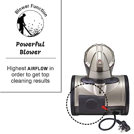 Inalsa Supremo Cyclonic 1400W Bagless Cylinder Vacuum Cleaner with Blower Function,Powerful Suction & High Energy Efficiency| 3L Dust Box Capacity| 2 Years Warranty, (Golden) Inalsa Supremo Cyclonic 1400W Bagless Cylinder Vacuum Cleaner with Blower Function,Powerful Suction & High Energy Efficiency| 3L Dust Box Capacity| 2 Years Warranty, (Golden)